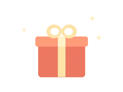 Gift-box sticker on transparency