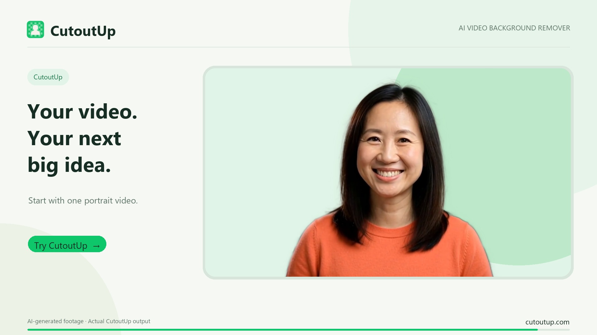 Remove background from video with CutoutUp